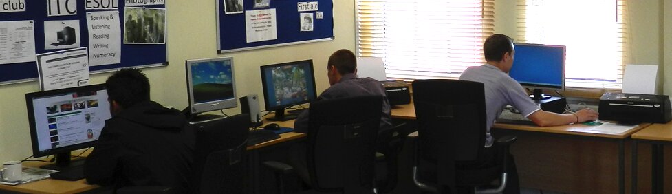 SHOC clients using the learning centre